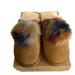 Bearpaw Pom Pom Alexia Slippers Hickory Color NIB Size 9W